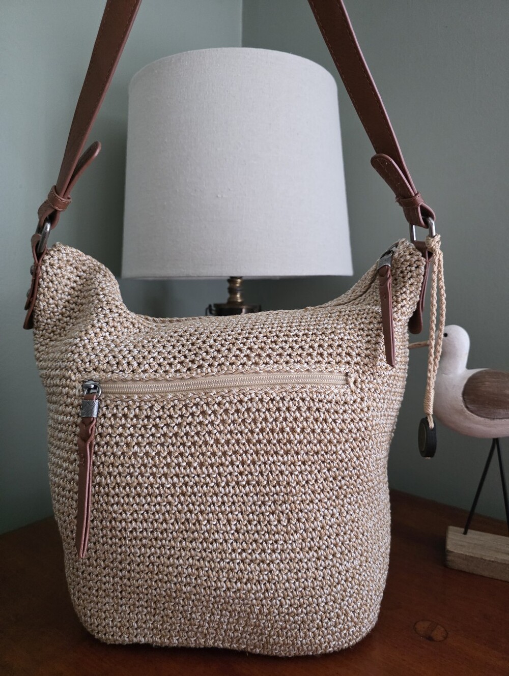 The Sak Sequoia Hobo Bamboo Static Hand Crochet Polypropylene Shoulder Bag